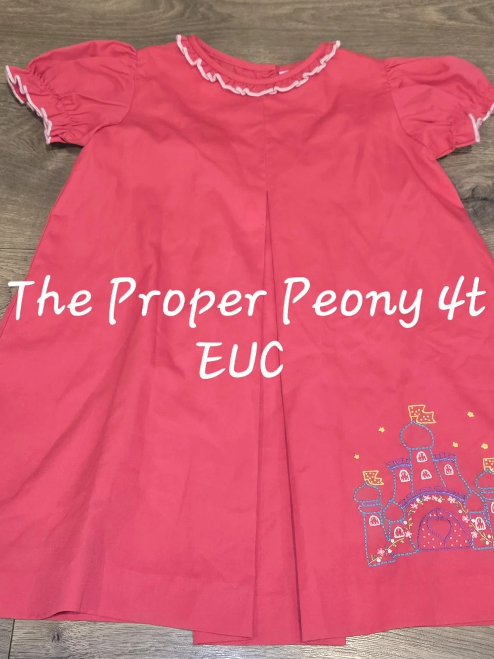 Girls Pink Castle Dress - 4T
